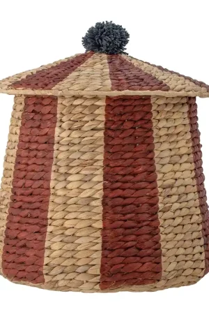Birsen basket with lid Ø40 cm, Natural-red Direct From Factory
