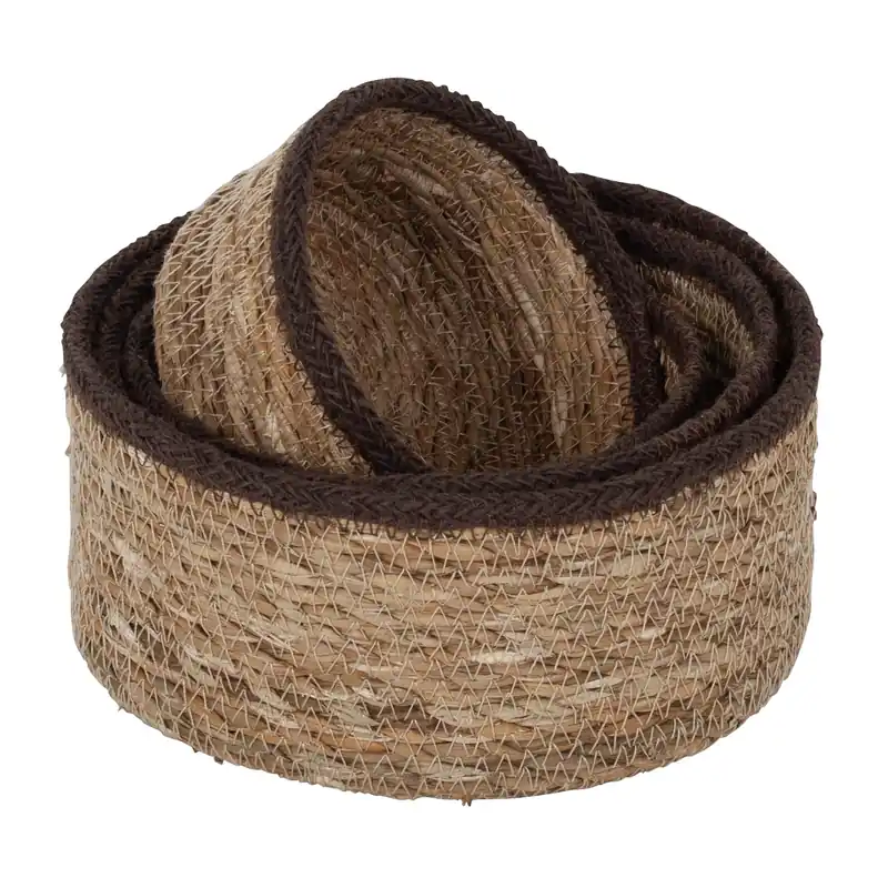 Emil seagrass box small 4-pack, Natural-brown Handmade