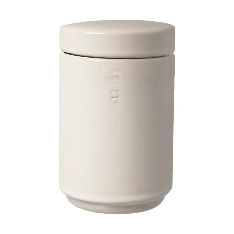 Last Chance Ernst storage jar with lid 15.5 cm, Natural white