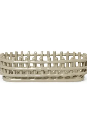 Ceramic plated basket oval 15x30 cm, Cashmere Instant Buy