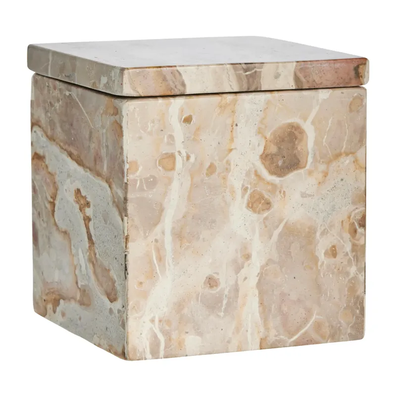Best Seller Ellia storage box marble 12x12 cm, Linen
