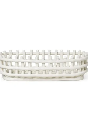 Ceramic plated basket oval 15x30 cm, Cashmere Money Back Guarantee