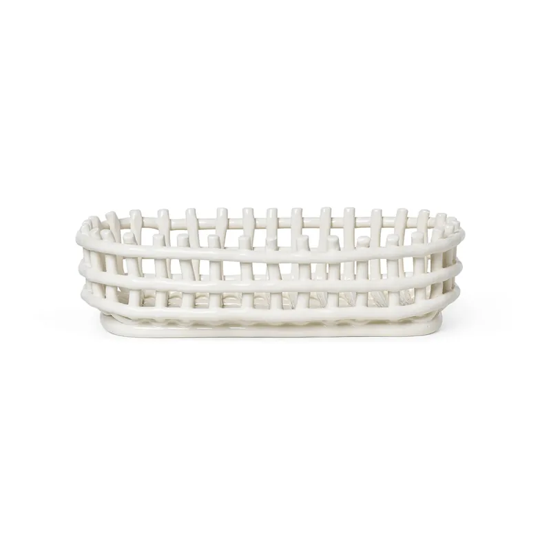 Ceramic plated basket oval 15x30 cm, Cashmere Money Back Guarantee
