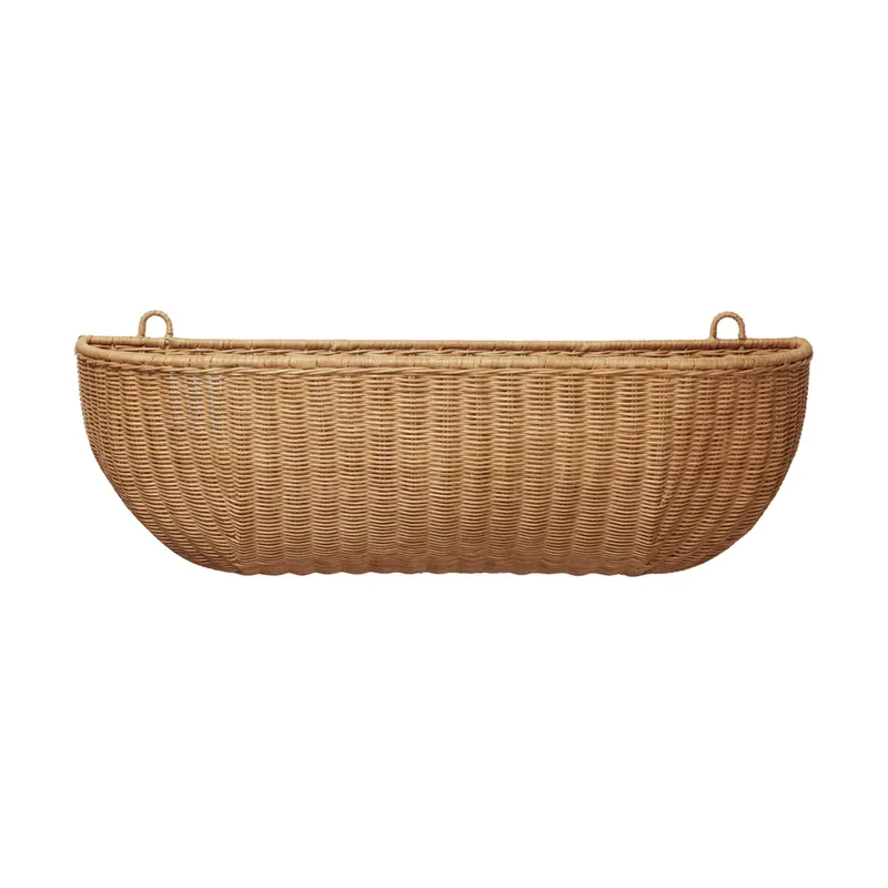 Braided wall pocket wall basket 25x75 cm, Natural Sale