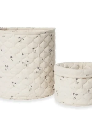 Viola Satin quilted basket 2 pieces, 20xØ20 cm + 30xØ30 cm Fresh Stock