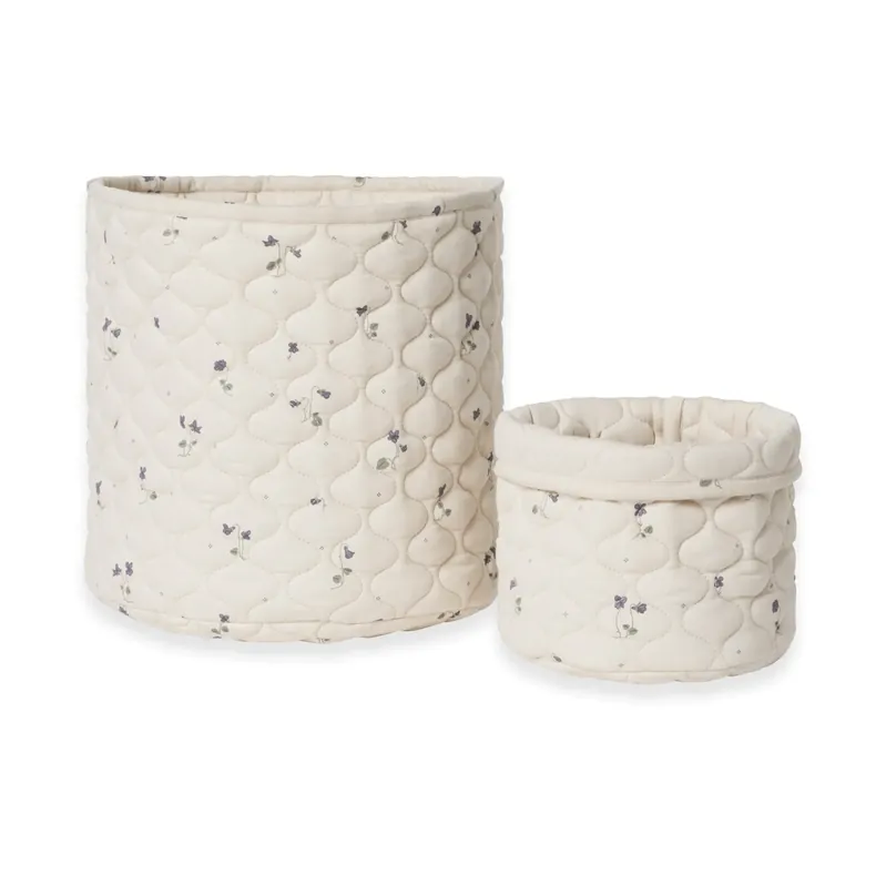Viola Satin quilted basket 2 pieces, 20xØ20 cm + 30xØ30 cm Fresh Stock