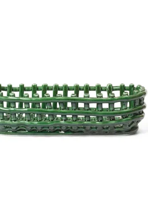 Ceramic plated basket oval 15x30 cm, Cashmere Holiday Sale