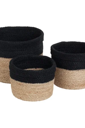 Brand New Elin storage basket 3-pack, Natural-black