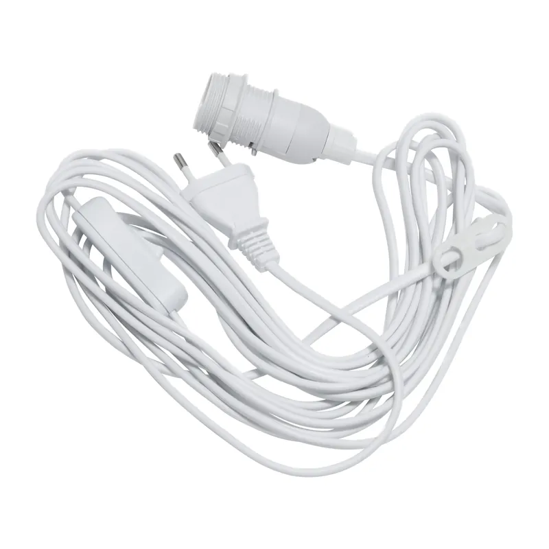 Direct From Factory Cord stand E14 5 m with switch, White