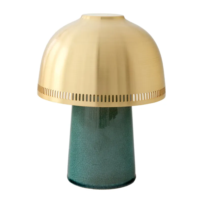 Raku SH8 table lamp, Blue, green & brass Worldwide Shipping