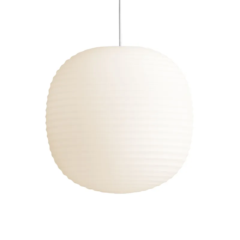 Lantern pendant lamp medium, Frosted white opal glass Popular