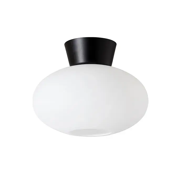 Crafted Bullo ceiling lamp opal glass Ø27 cm, matte black