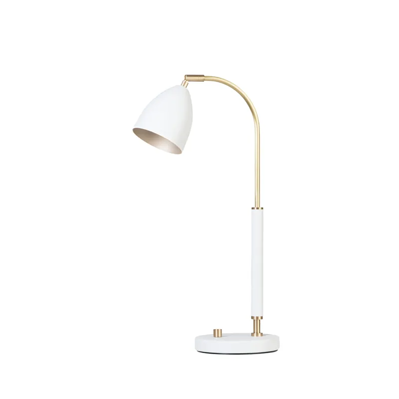 Today Only Deluxe table lamp, white, brass