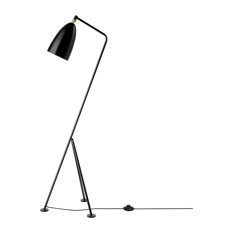 Professional Grade Gräshoppa floor lamp glossy, Black