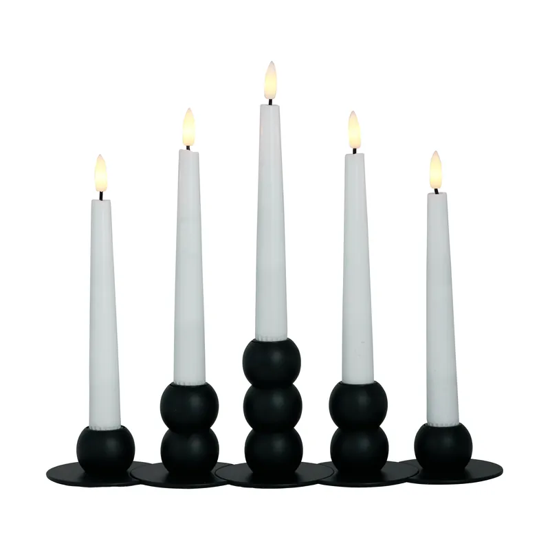 Authentic Lykke combinable candle sticks incl. 5 pcs LED-light, Black