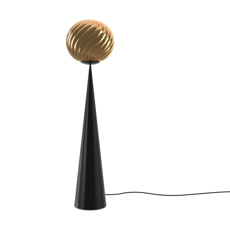 Whirl cone fat floor lamp, Silver-black Clearance