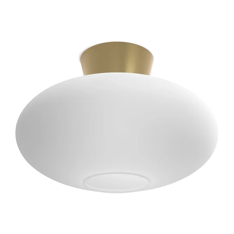 Modern Bullo ceiling lamp XL opal glass Ø38 cm, Aluminium