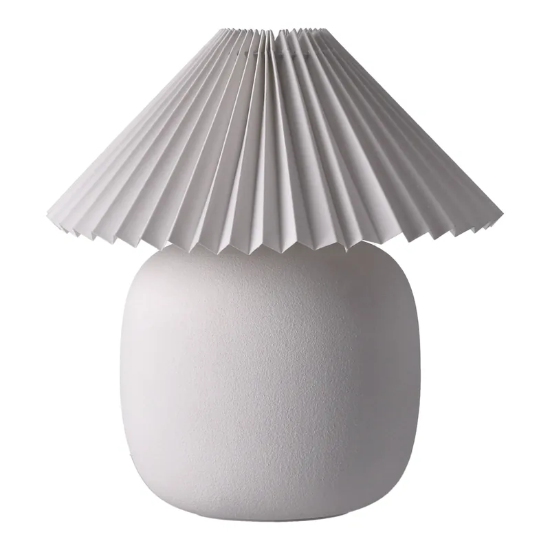 Express Delivery Boulder table lamp 29 cm white-pleated white