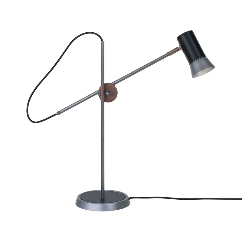 Free Returns Kusk table lamp, Iron oxide/brown leather