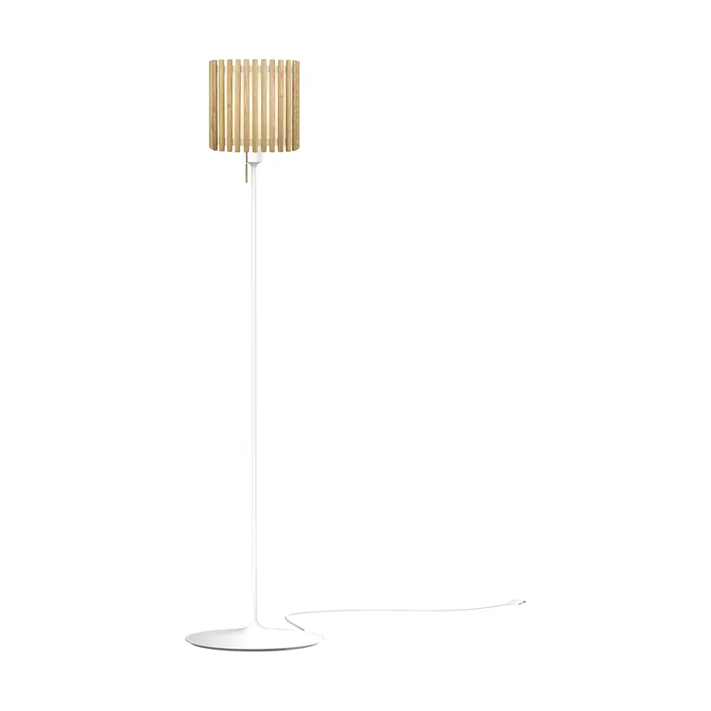 Komorebi floor lamp medium, Square oak-White Modern