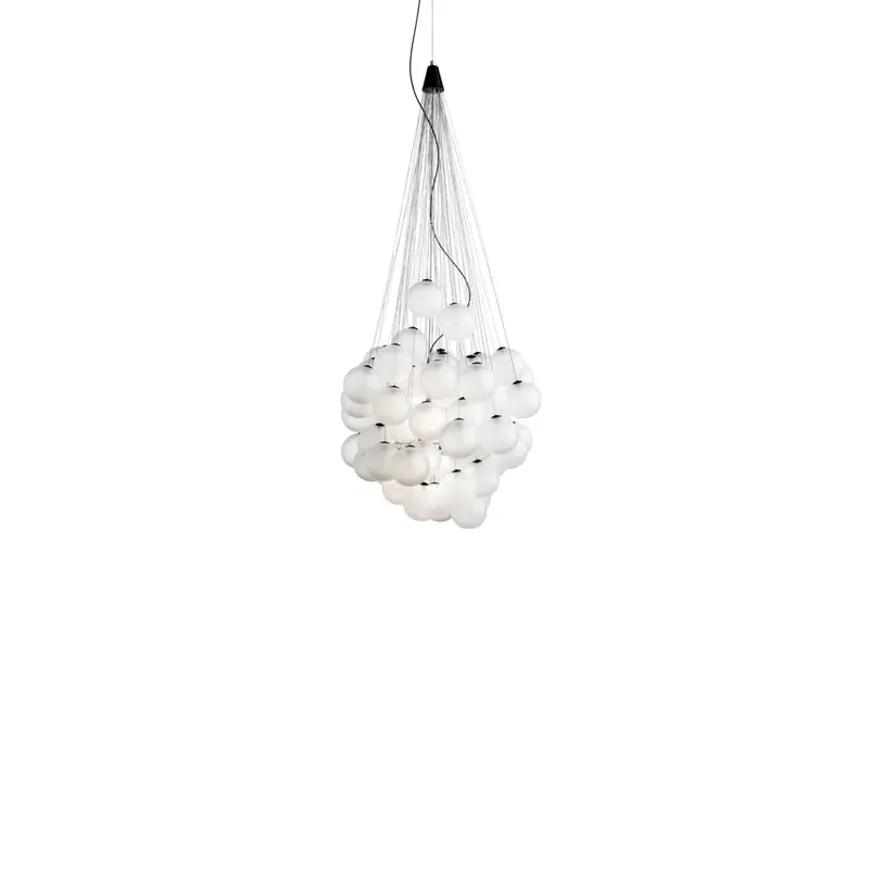 Stochastic pendant lamp, Opal, 48 spheres Markdown