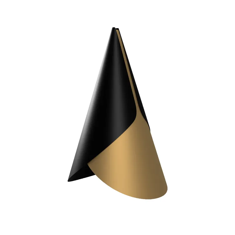 Cornet lampshade, black, brass Fan Favorite