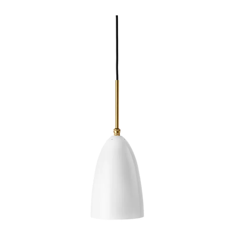 Gräshoppa ceiling lamp glossy, Alabaster white-brass Affordable