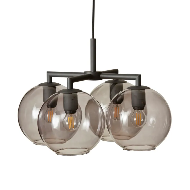 Limited Offer Ture pendant lamp 30 cm, brass-smoke coloured glass