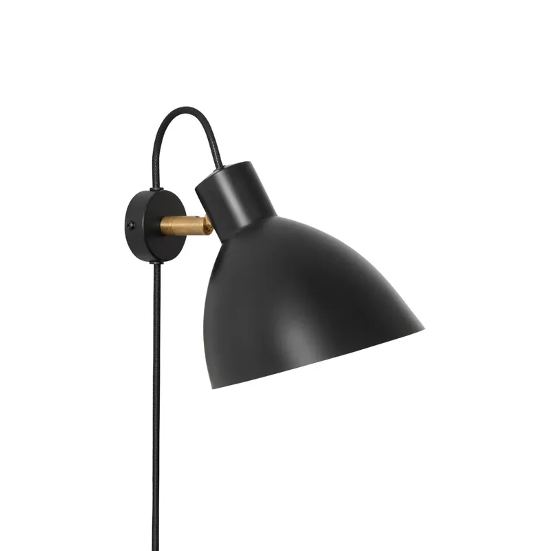KH1 wall lamp, Black matte, raw brass Secure Checkout