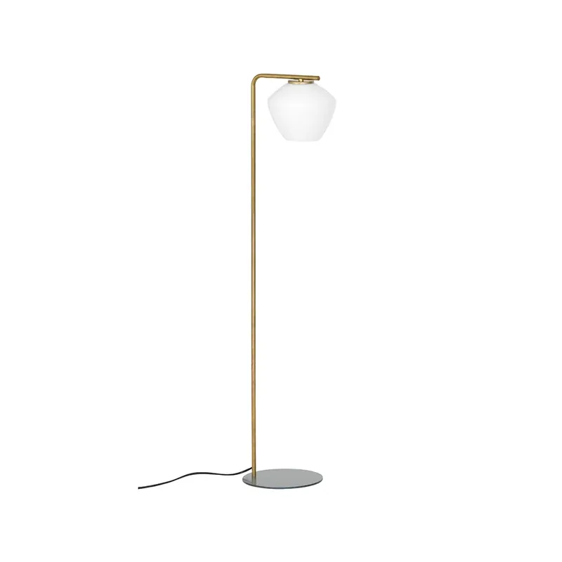 Free Returns DK floor lamp, Raw brass/matte white