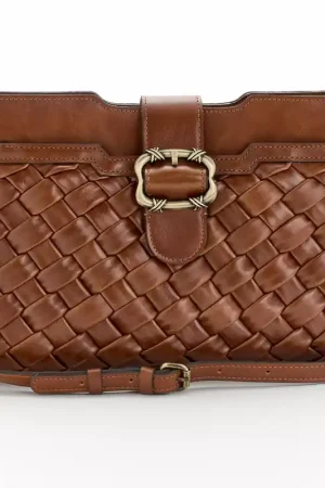 "As Is" Patricia Nash Woven Leather Vernetta Buckle Tote Direct From Factory