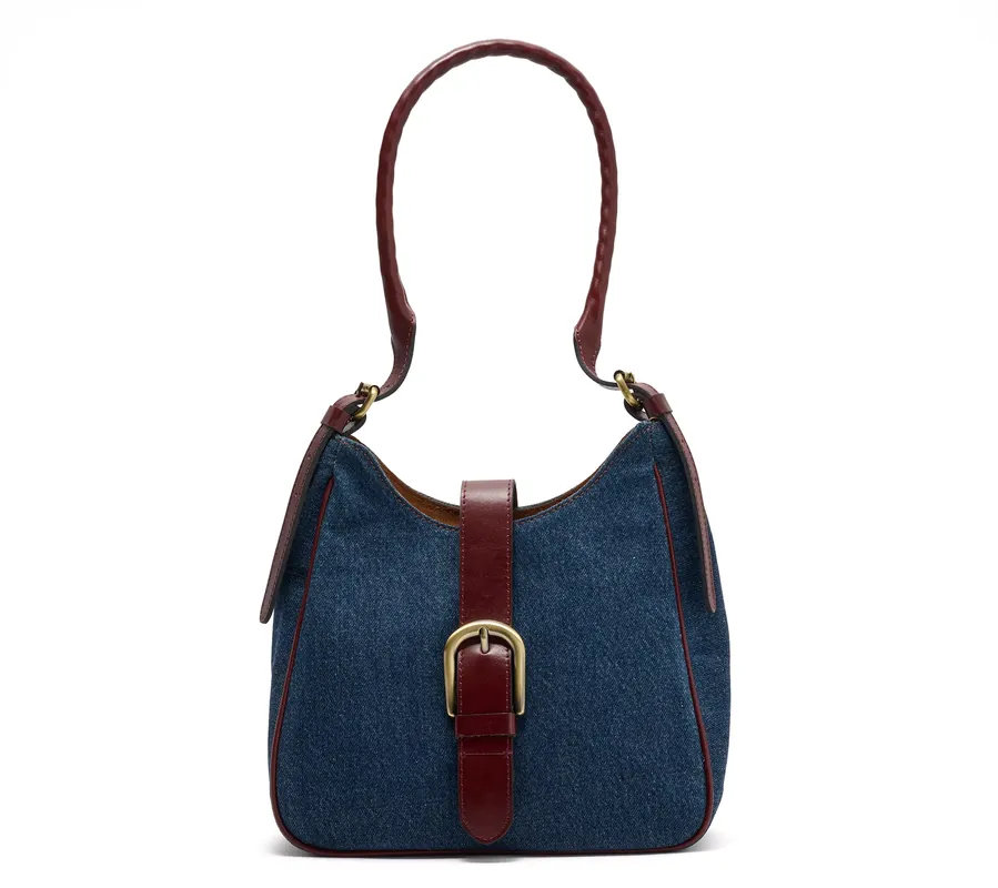 "As Is" Patricia Nash Verretto Denim Adjustable Shoulder Bag Today Only