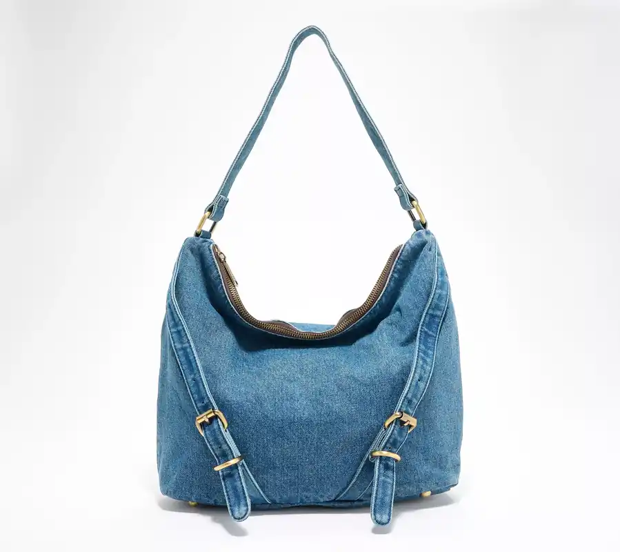 "As Is" Patricia Nash Elia Denim Hobo Bag Free Returns