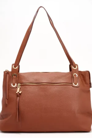 "As Is" LODIS Texas Leather Amanda Oversized Tote Hot Deal