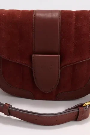 "As Is" American Leather Co. Aiken Flap Top Suede Crossbody Low Price