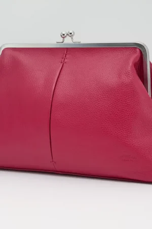 "As Is" American Leather Co. Grace Frame Kisslock Clutch Free Delivery