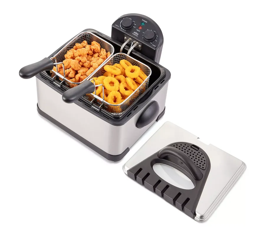 Brand New Elite Cuisine 4.5Qt Electric Deep Fryer with Dual Basket