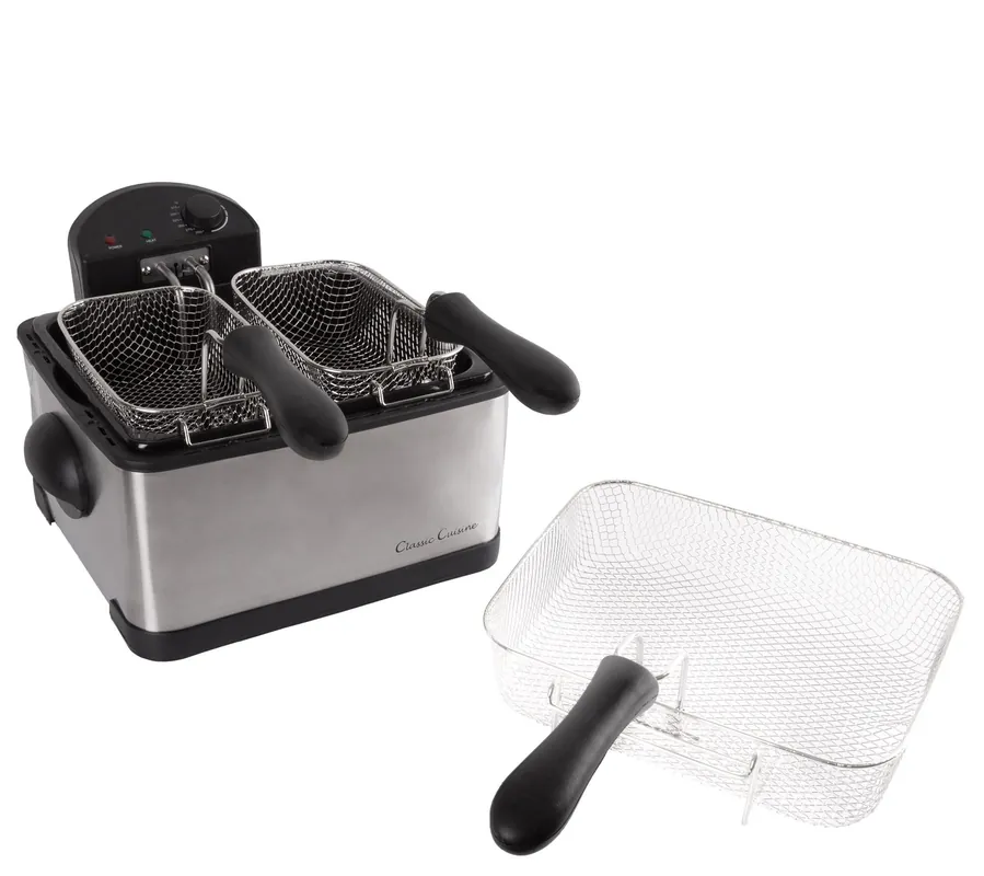 Classic Cuisine 4-liter Electric Deep Fryer with 3 Fry Basket Price Drop