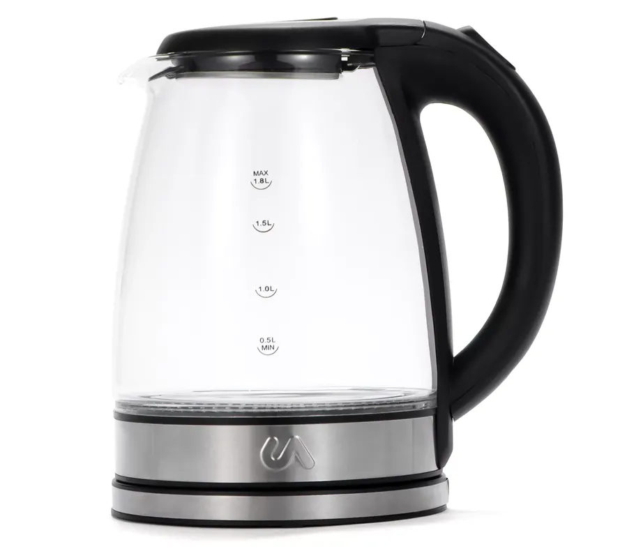 Final Sale Uber Appliances 1.8L Electric Tea Kettle- Glass& Stainless