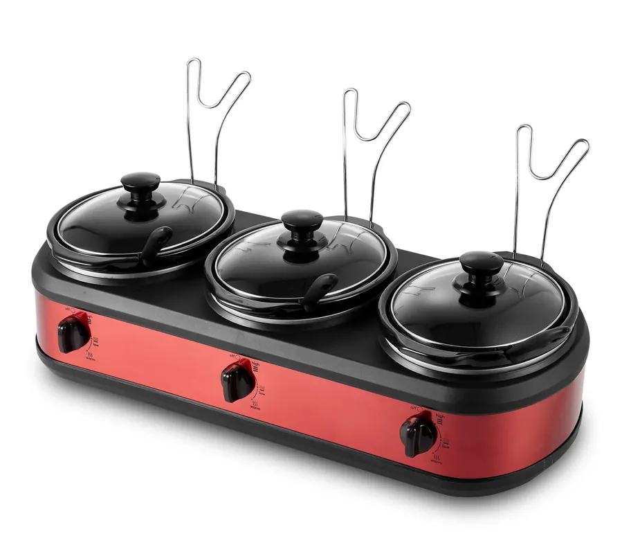 Elite Cuisine 7.5Qt. Capacity Triple Slow Cooker Fast Shipping