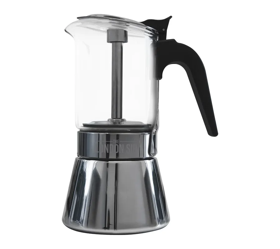 Today Only The London Sip Stainless Steel Espresso Maker 6-cup, Glass