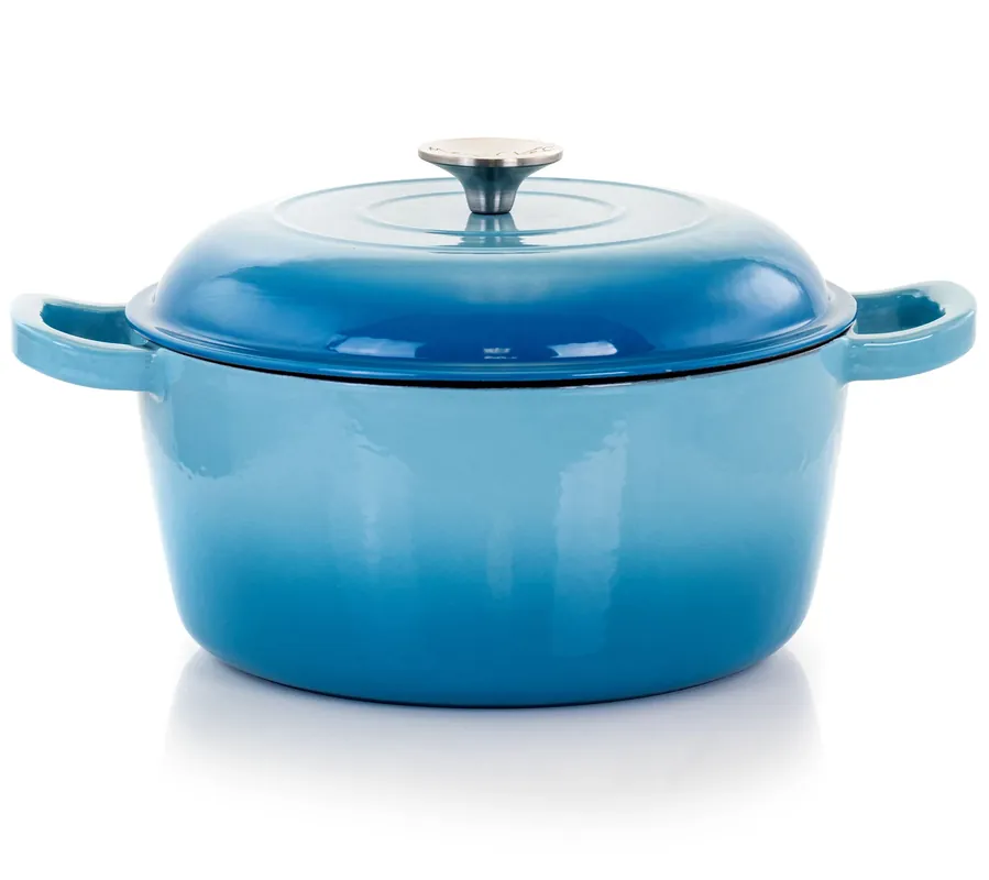 While Supplies Last MegaChef 5-qt Round Enameled Cast Iron Casserole and Lid