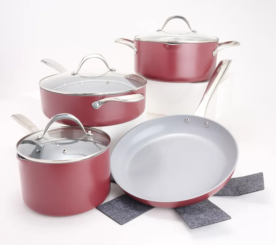 Technique 7-Pc Stackable Hard Anodized CeramicNonstick Cookware Set Original