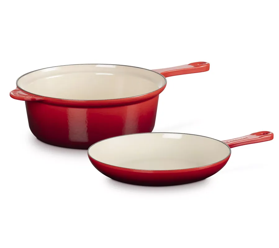 In Demand Le Creuset Cast Iron 3.75-qt Saucepan & 9.5" Skillet