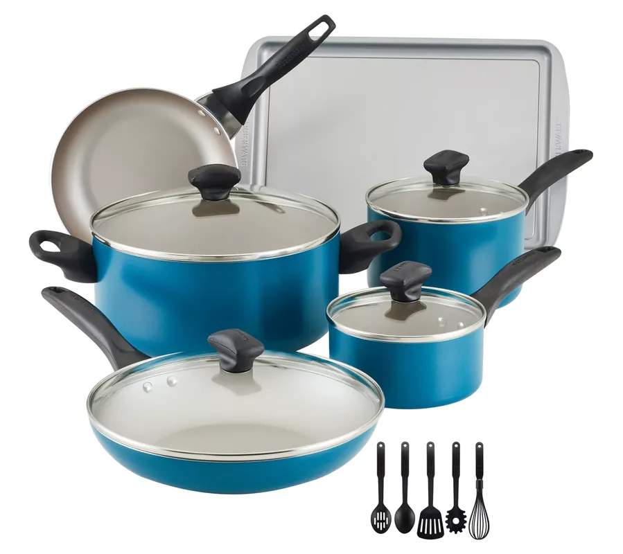 Shop Now Farberware Aluminum Nonstick Cookware Set, 15-Piece