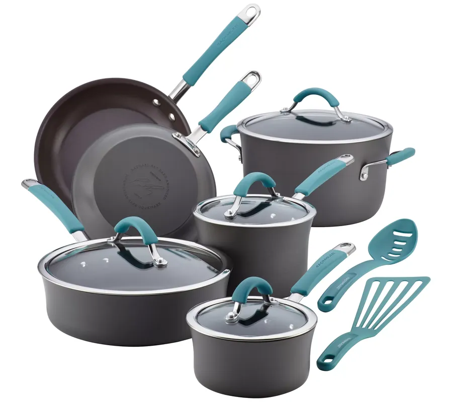 Rachael Ray Cucina Hard-Anodized 12-Piece Cookware Set Last Chance