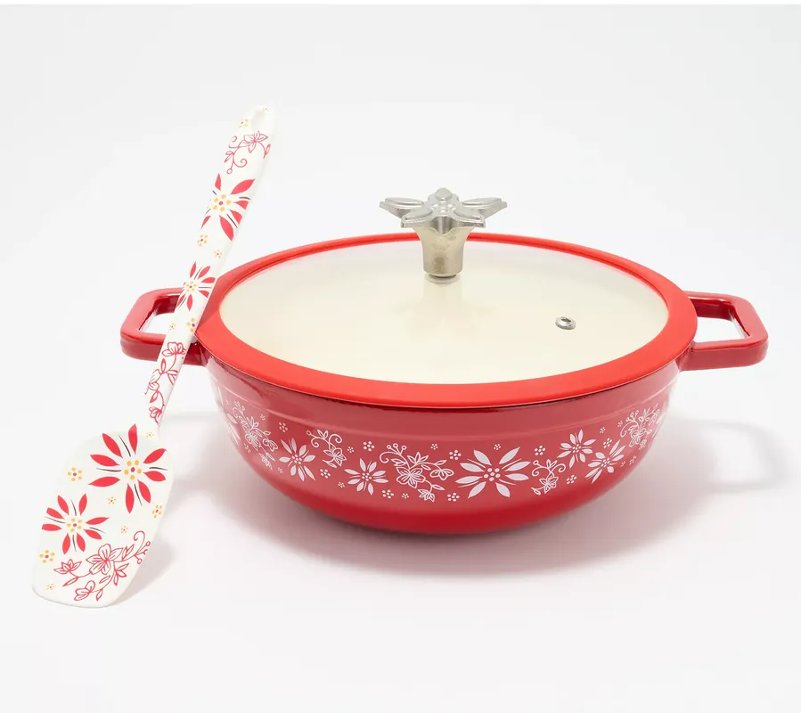 Temp-tations 3-Quart Cast Iron Cookware with Lid & Spoonula Markdown