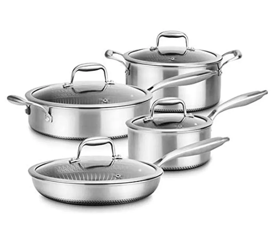 Order Now Nutrichef 8-Piece Pots & Pans Set, Stainless Steel Nonstick