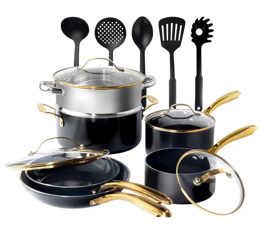 Affordable Gotham Steel Black 15 Piece Nonstick Cookware &Utensil Set
