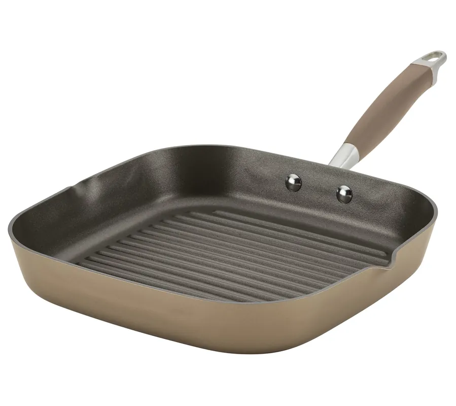 Today Only Anolon Advanced Home Hard Anodized Stovetop Grill Pan, 11in